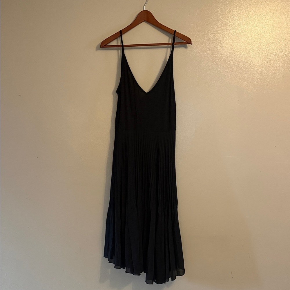 See You Monday Black V-Neck Spaghetti Strap Midi Dress